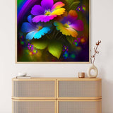 AB Diamond Painting Kit - Magic Flowers Frontal Display. Paint by Numbers Art for Home Decor.