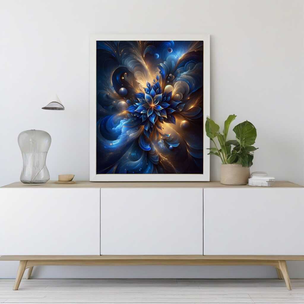 Paint by Numbers - Blue Abstract Flower