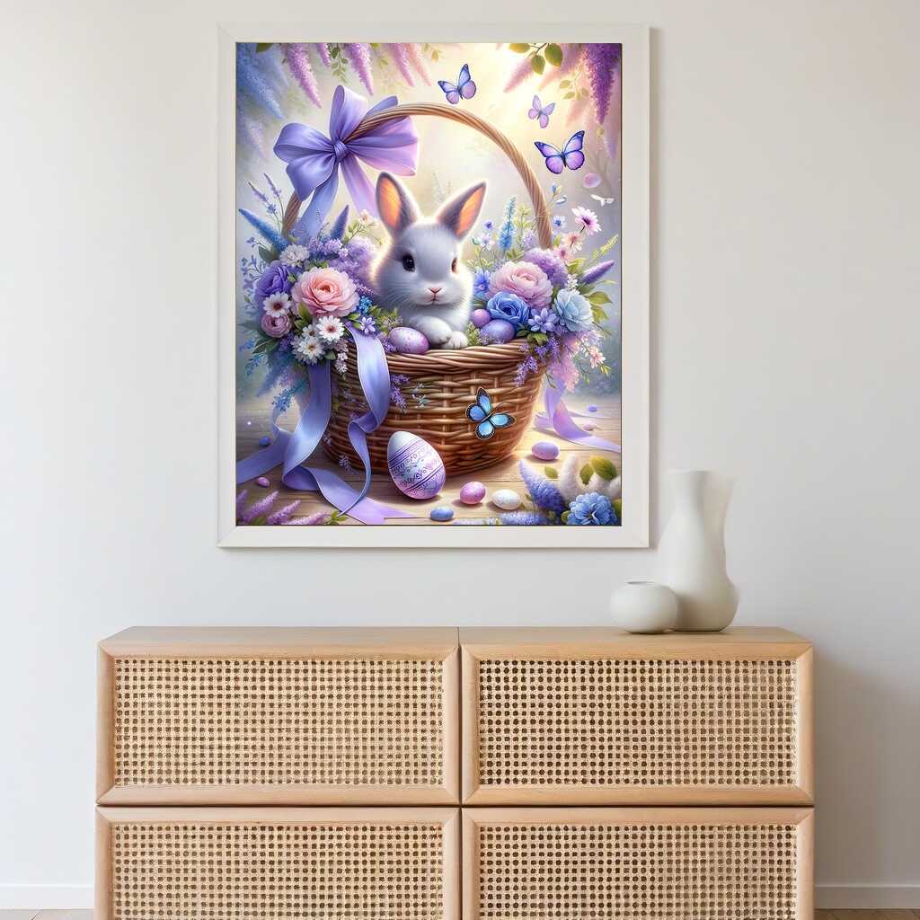 Paint by Numbers - Bunny in a Flower Basket