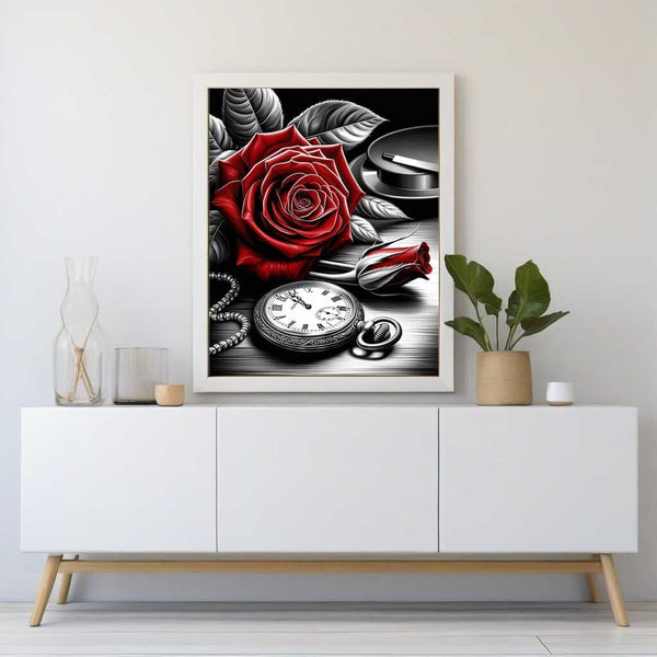 Paint by Numbers - Pocket Watch Red Rose
