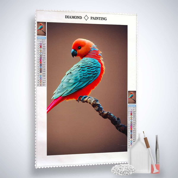 AB Diamond Painting - Colorful Bird on Branch with Diamond Painting Kit Tools - Paint by Numbers Art Kit