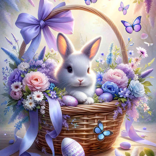 Paint by Numbers - Bunny in a Flower Basket