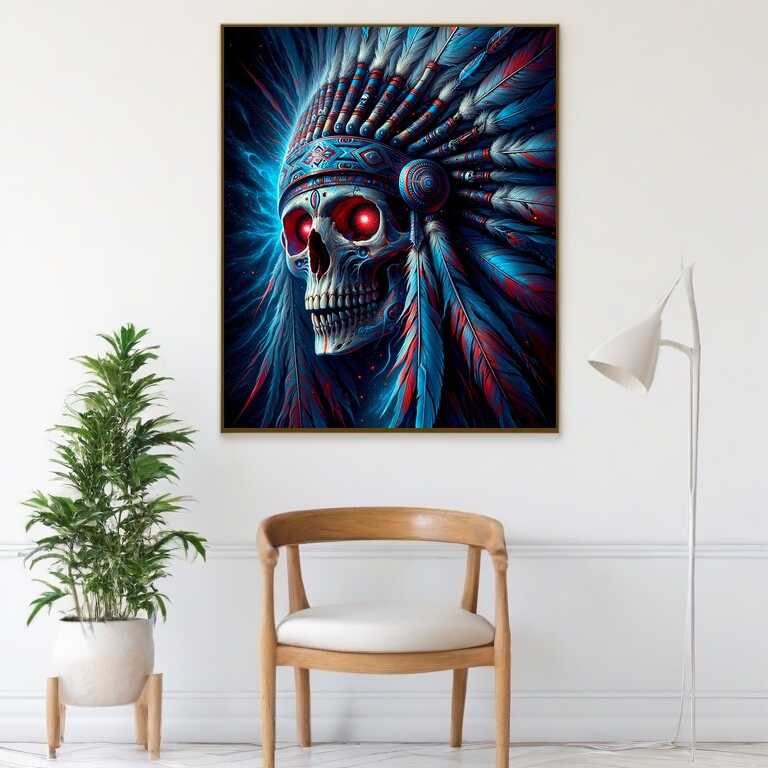 Paint by Numbers - Indian, skull