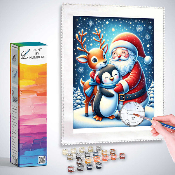 Paint by Numbers - Gift Penguin Reindeer