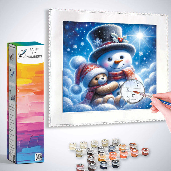 Paint by Numbers - Snowman and teddy bear