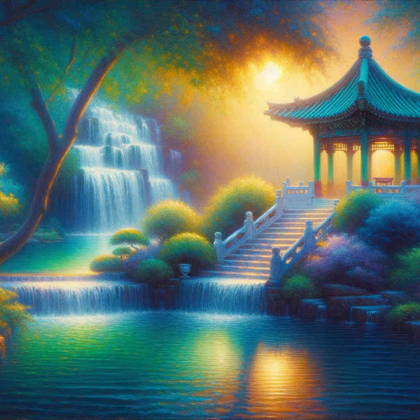 Paint by Numbers - Pavilion by the waterfall