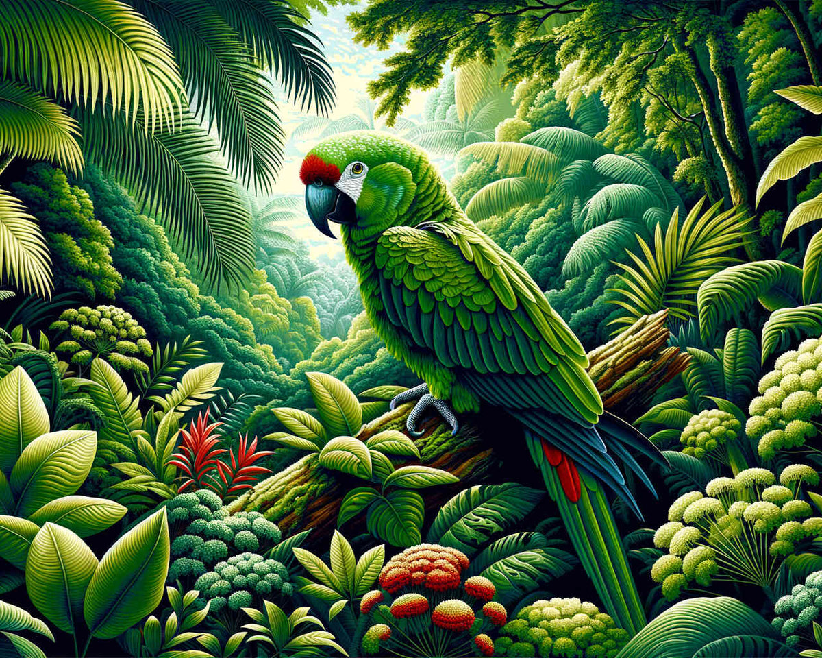 Paint by Numbers - Parrot, Green