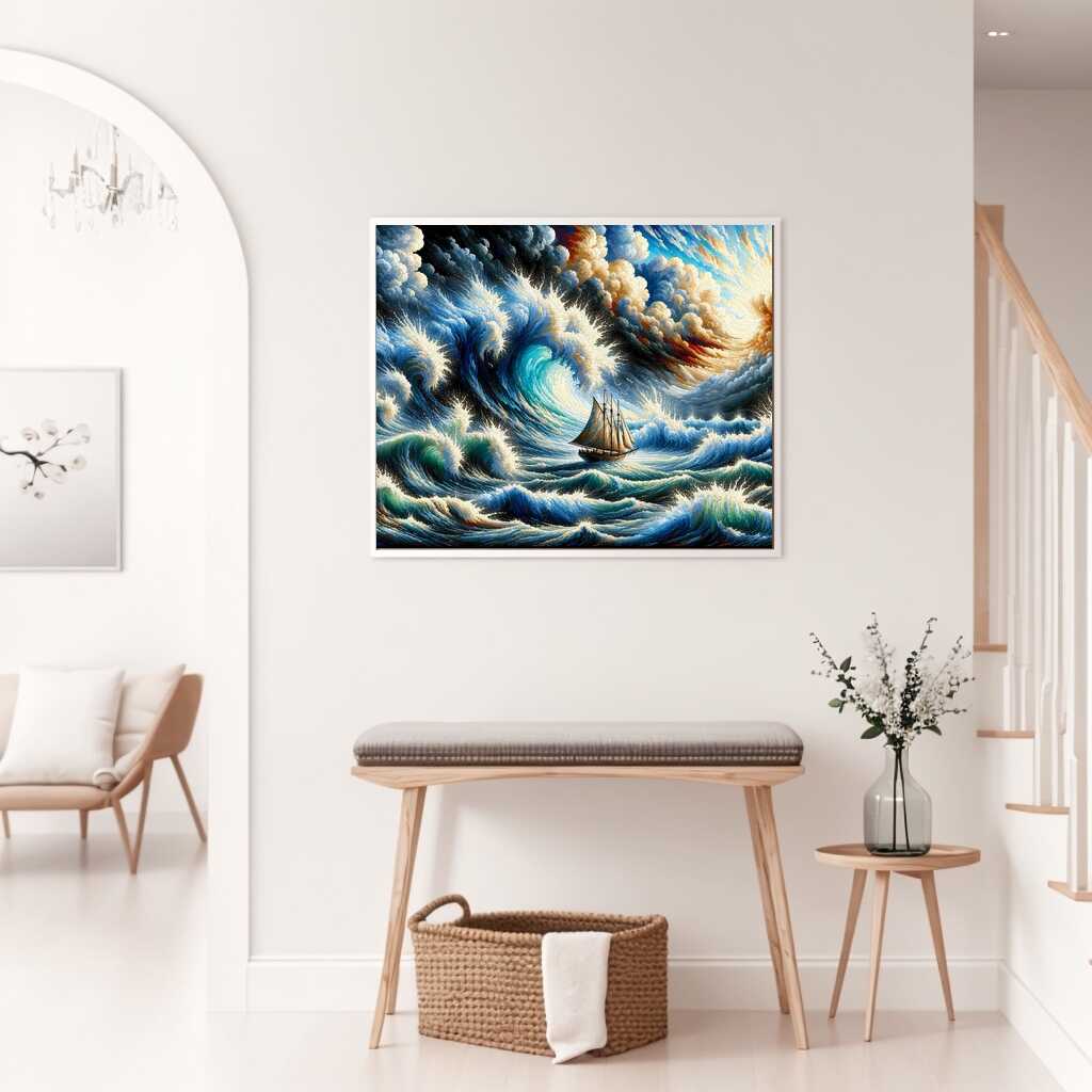 Sailboat, rough sea - Paint by Numbers