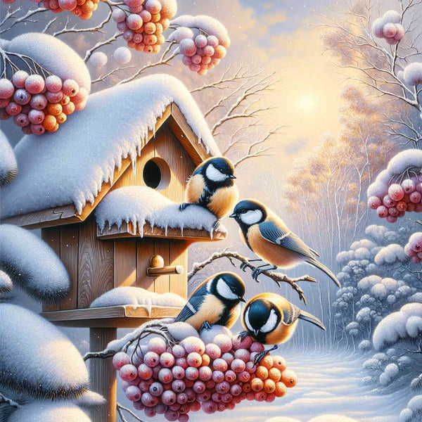 Tits in winter - Paint by Numbers