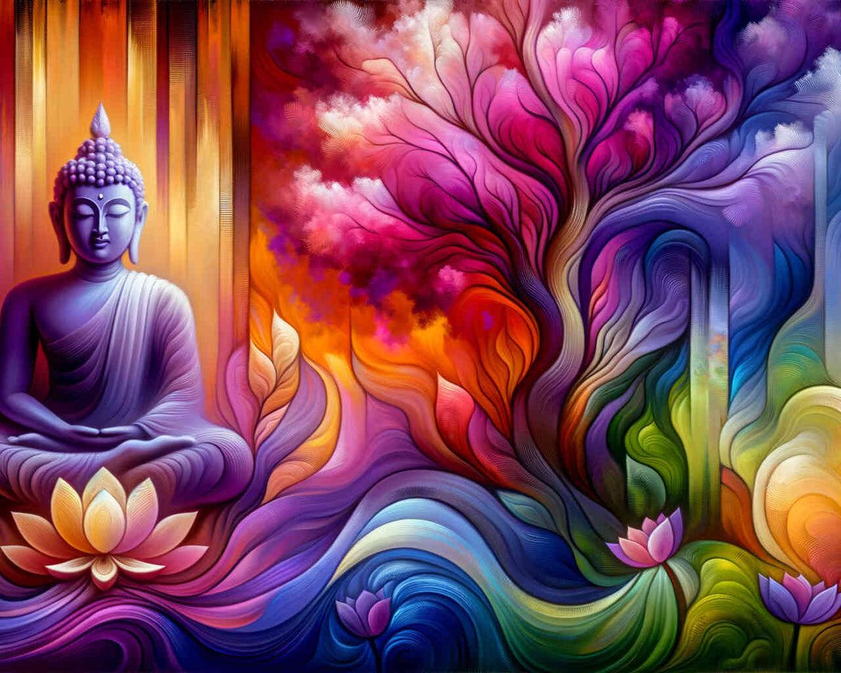 Paint by Numbers - Buddha and tree