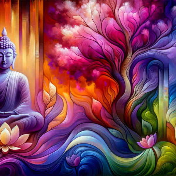 Paint by Numbers - Buddha and tree