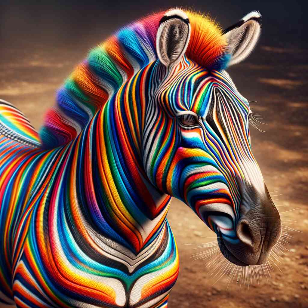 Vibrantly colored zebra in abstract, modern style for Paint by Numbers "Color Magic of the Wild" set