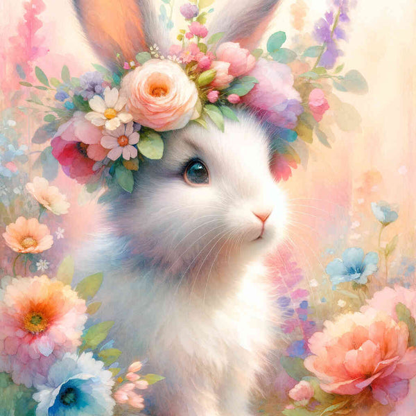 Paint by Numbers - Bunny Flower Wreath
