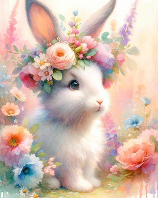 Paint by Numbers - Bunny Flower Wreath