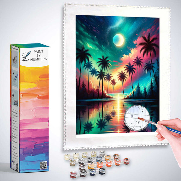 Paint by Numbers - Moon and Shadow Palms