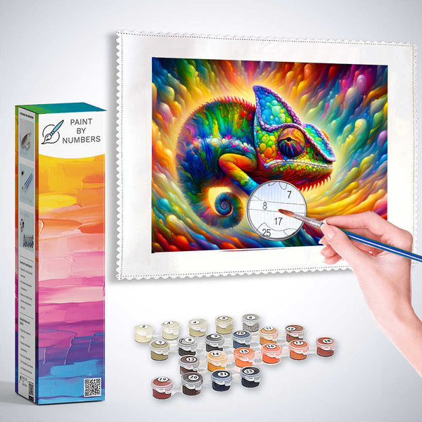 Paint by Numbers - Chameleon Splash, colorful