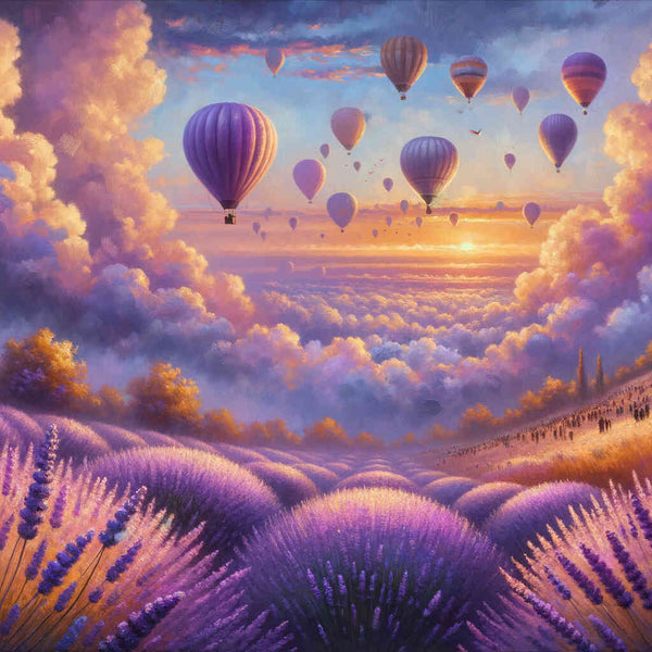 Paint by Numbers - Lavender field, hot air balloon