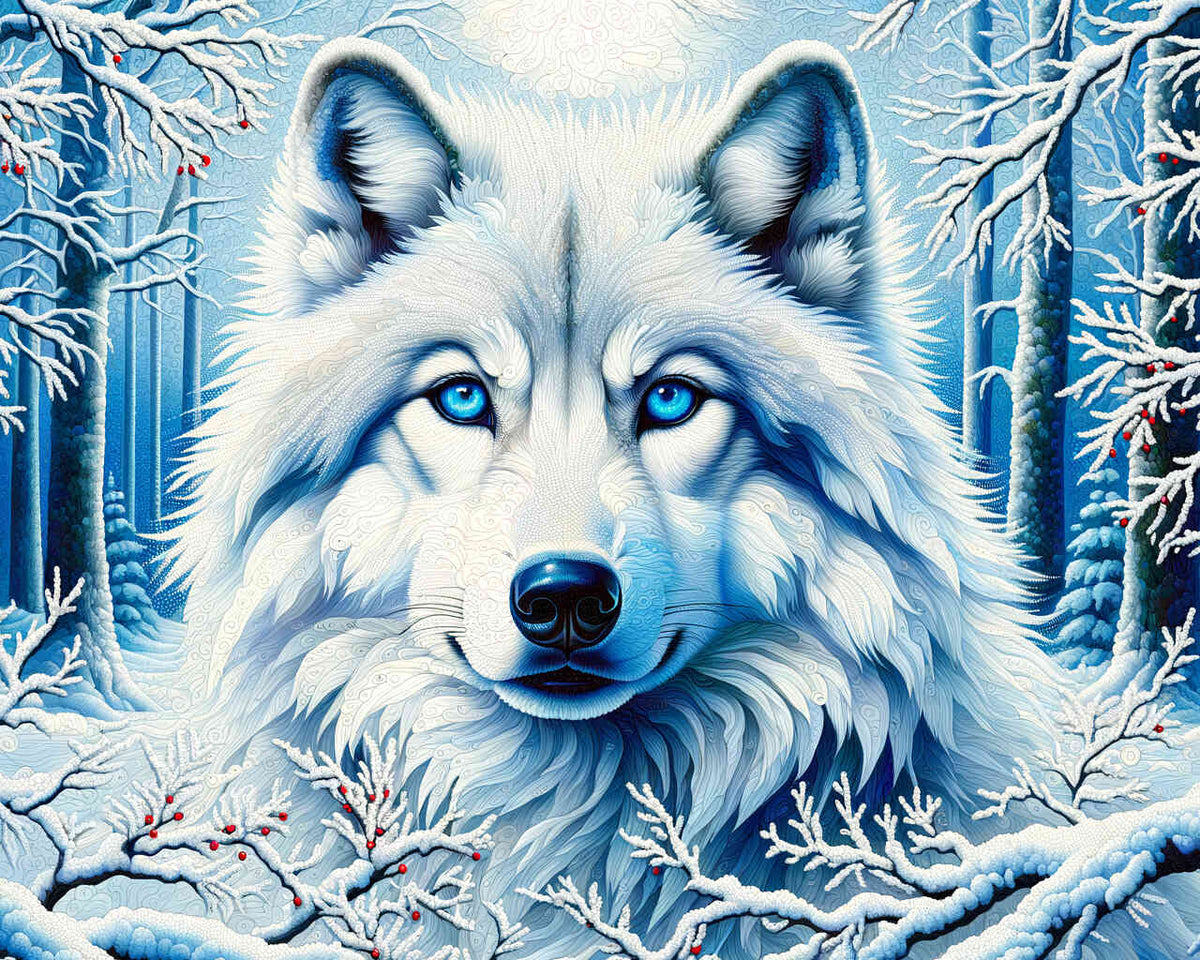 Wolf in the snow - Paint by Numbers