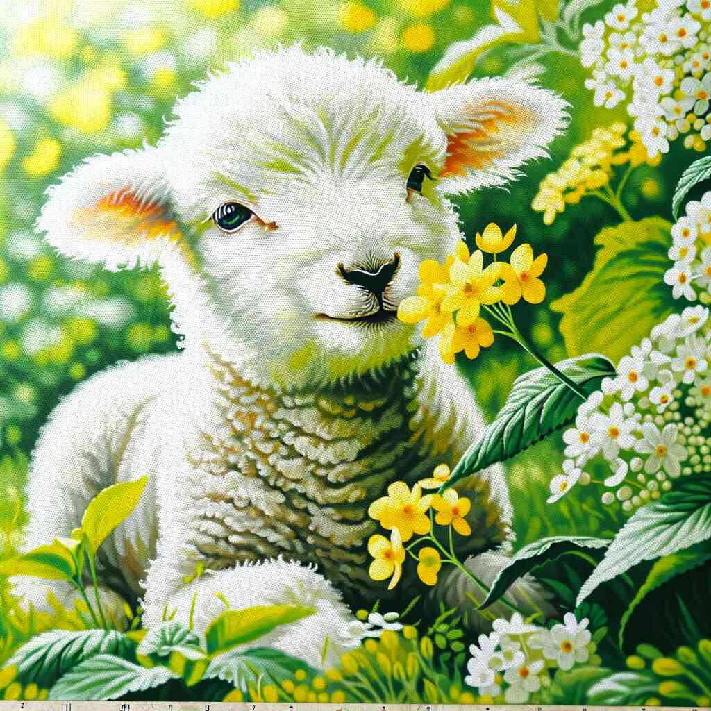 Paint by Numbers - Little Lamb with Flower