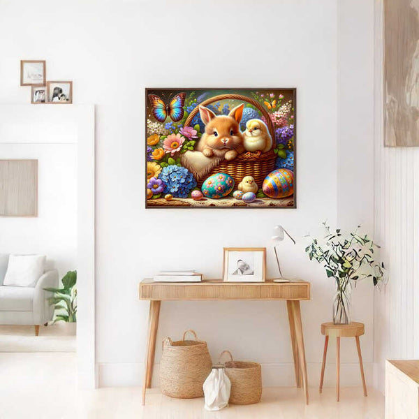 Paint by Numbers - Bunny and chick, basket