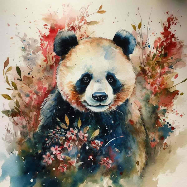 Diamond Painting - Fluffy Panda Bear | Paint by Numbers Kit for Sparkling Art.