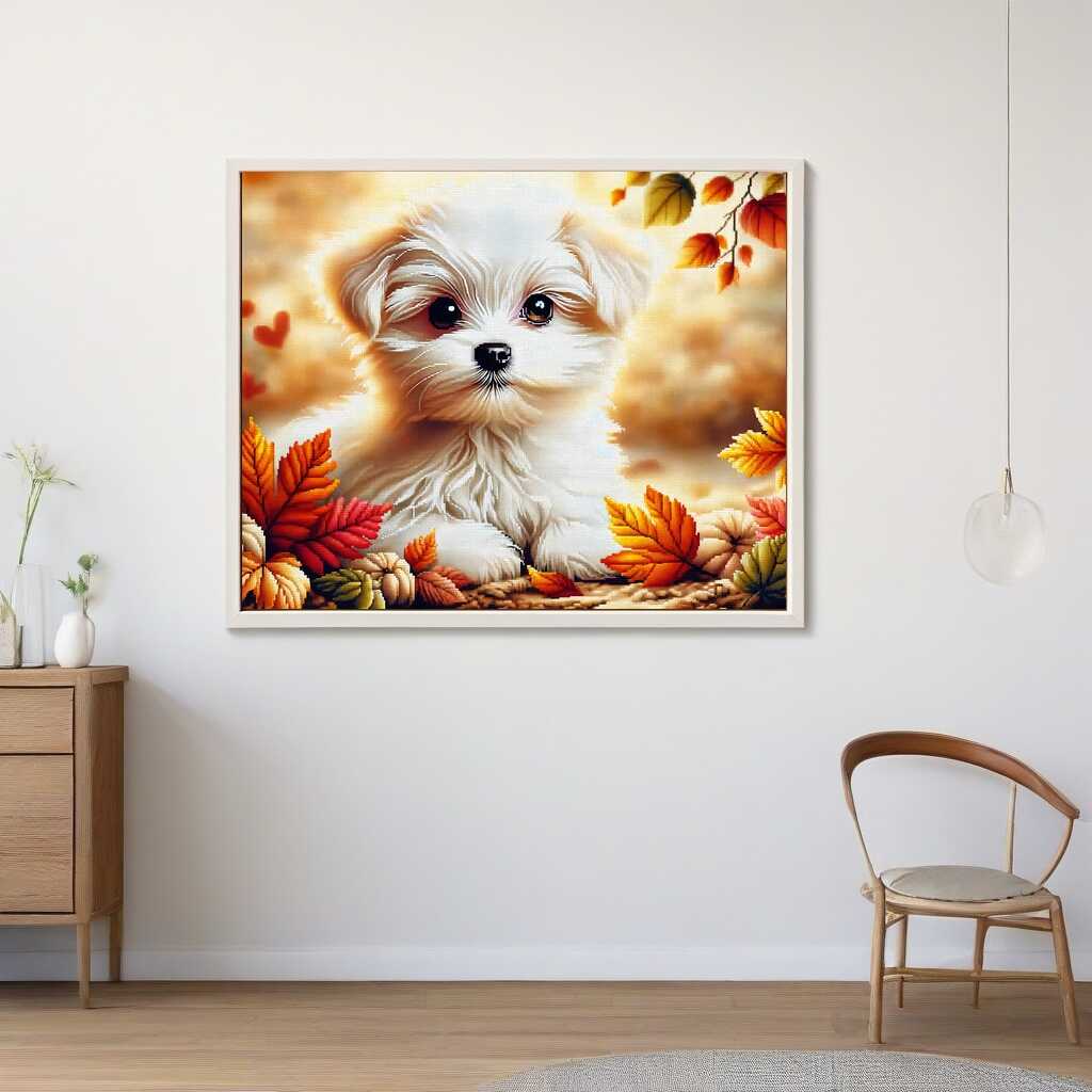 small white dog - Paint by Numbers
