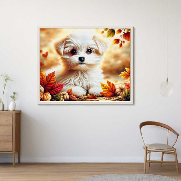 small white dog - Paint by Numbers