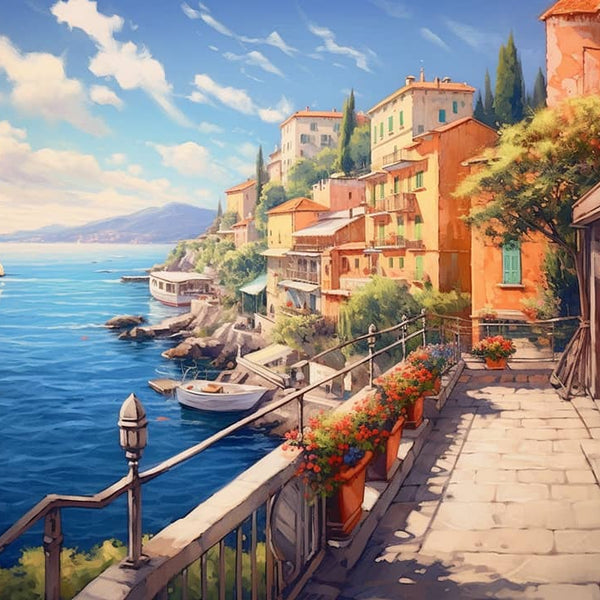 Mediterranean, by the sea - Paint by Numbers