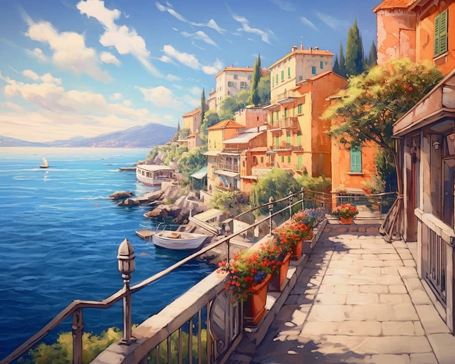 Mediterranean, by the sea - Paint by Numbers