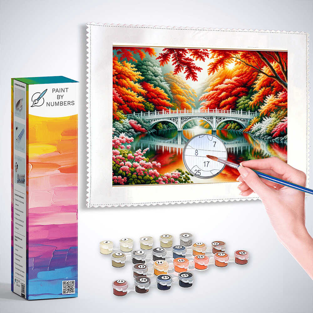Paint by Numbers - Bridge over standing river