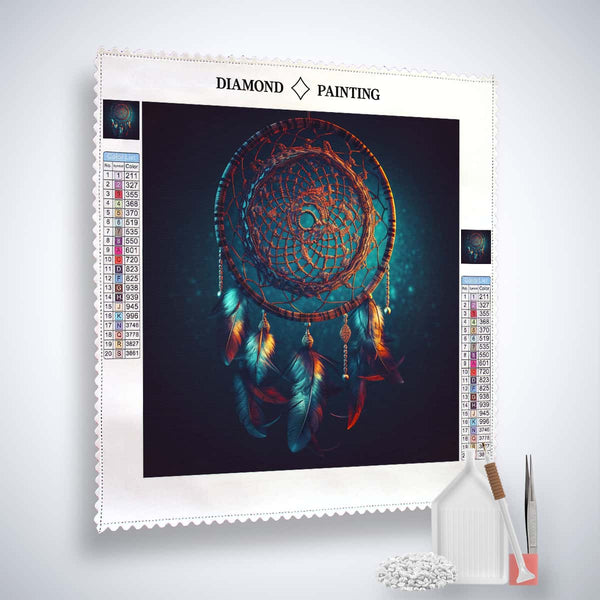 Diamond Painting Kit Dream Catcher Mysterious with Canvas, Acrylic Diamonds, Tweezers, and Pen - Paint by Numbers Art