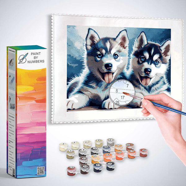 Husky puppies - Paint by Numbers