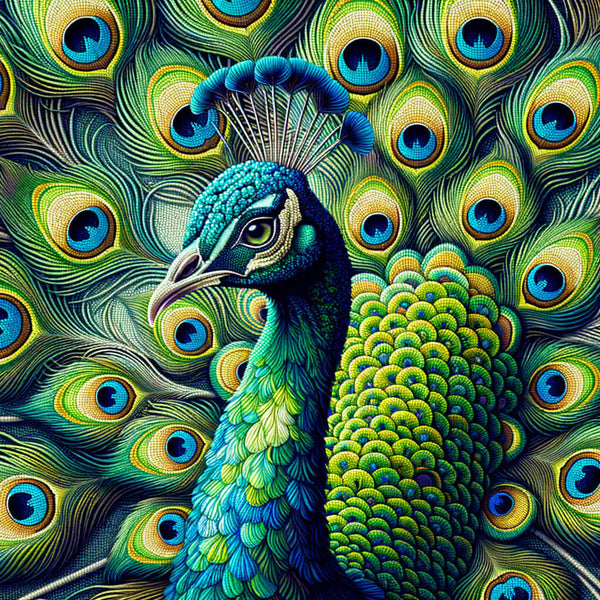 Paint by Numbers - Peacock Grey and Blue