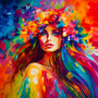 AB Diamond Painting - Frau Frontal Bunt - gedruckt in Ultra-HD - AB Diamond, Menschen, Neu eingetroffen, Quadratisch