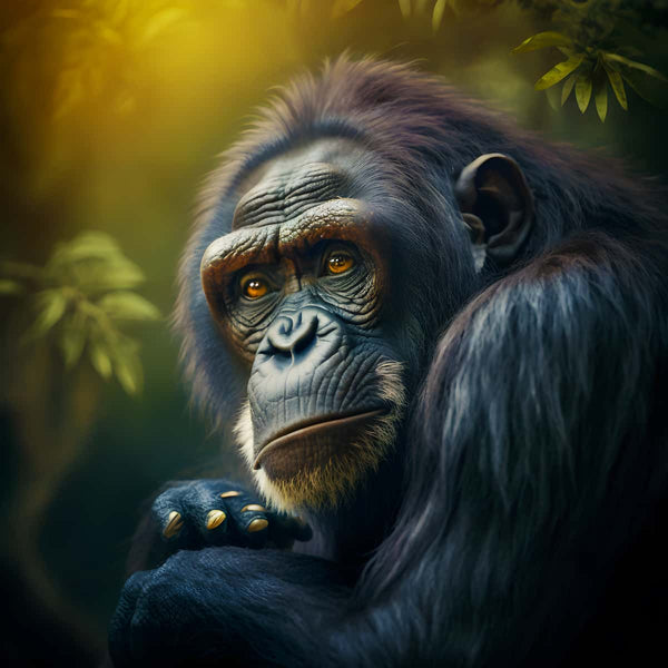 Diamond Painting - Schimpanse seitlich - gedruckt in Ultra-HD - Affe, Neu eingetroffen, Quadratisch, Tiere