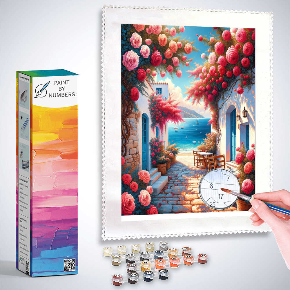 Paint by Numbers - Coffee by the Sea Roses