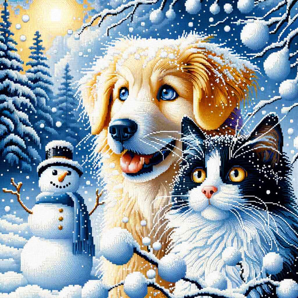 Paint by Numbers - Dog and Cat Winter