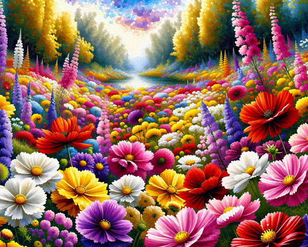 Paint by Numbers - Colorful flowers game