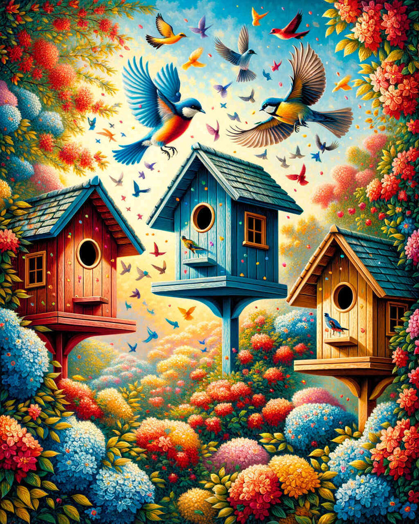 Paint by Numbers - Bird house city