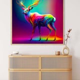 Malen nach Zahlen - Regenbogenhirsch im Licht - hochwertige Leinwand - 170523, Hirsch, Neu eingetroffen, Quadratisch, Tiere