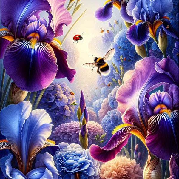 Paint by Numbers - Flowers and Bumblebee