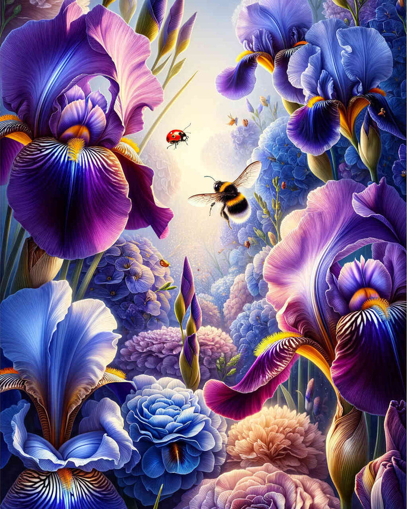 Paint by Numbers - Flowers and Bumblebee