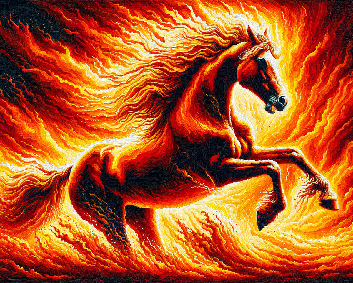 Horse, flames - Paint by Numbers