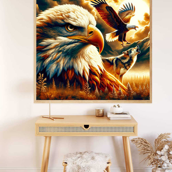 Paint by Numbers - Eagle and howling wolf