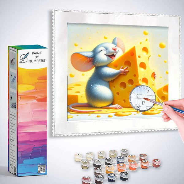 Mouse with cheese- Paint by Numbers