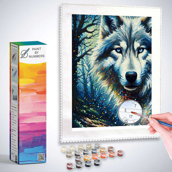 Paint by Numbers - Color impression impressive wolf