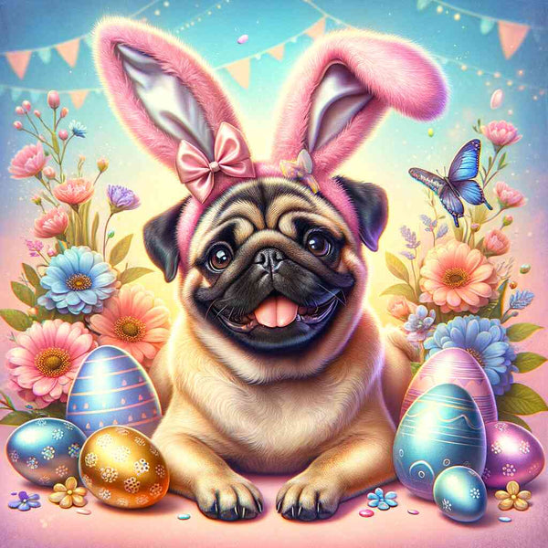 Paint by Numbers - Easter Bunny Pug