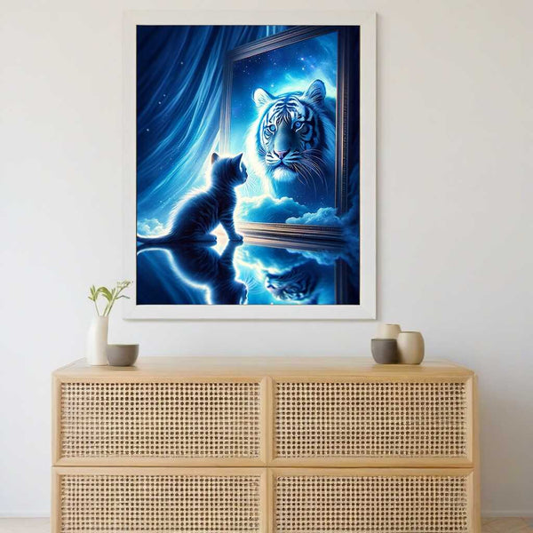 Paint by Numbers - Small Cat Big Tiger Mirror Picture