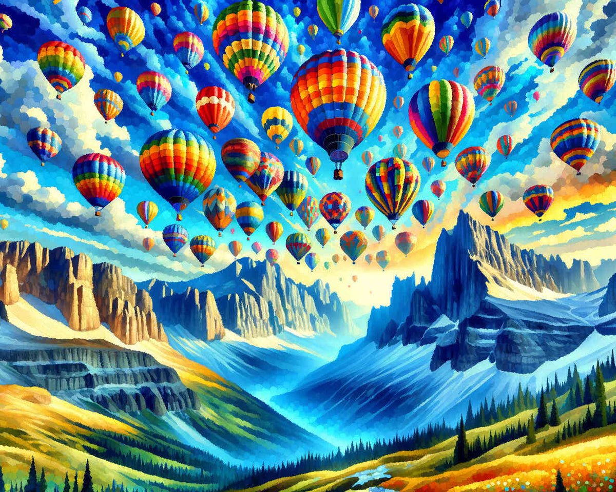 Paint by Numbers - Hot air balloon, Colorful