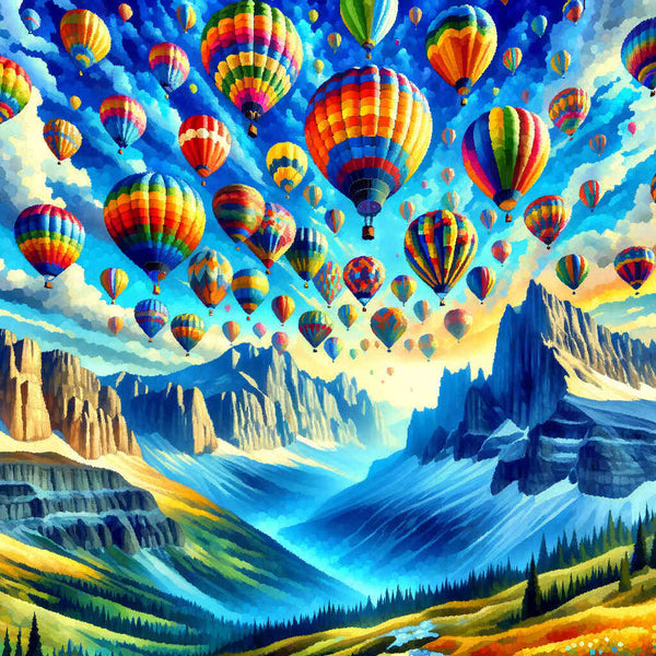 Paint by Numbers - Hot air balloon, Colorful